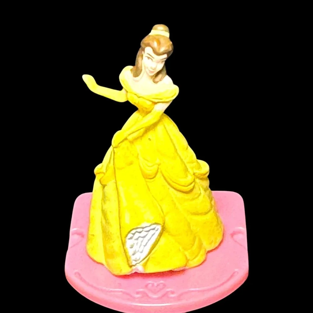 Disney Beauty And The Beast Figures Belle Cogsworth Lumiere Cake Topper Lot Of 4